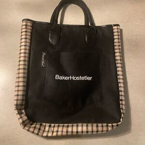 Black and Tan Checkered Men's Tote Bag
